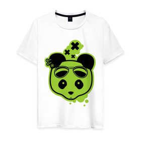 Мужская футболка хлопок с принтом Cool Panda в Петрозаводске, 100% хлопок | прямой крой, круглый вырез горловины, длина до линии бедер, слегка спущенное плечо. | панда