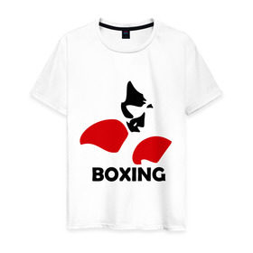 Мужская футболка хлопок с принтом Russia boxing в Петрозаводске, 100% хлопок | прямой крой, круглый вырез горловины, длина до линии бедер, слегка спущенное плечо. | кикбоксинг
