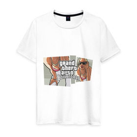 Мужская футболка хлопок с принтом Grand Theft Auto San Andreas (2) в Петрозаводске, 100% хлопок | прямой крой, круглый вырез горловины, длина до линии бедер, слегка спущенное плечо. | grand theft auto | gta | gta sa | san andreas | гта сан андреас