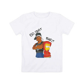 Детская футболка хлопок с принтом 50 cent and Bart в Петрозаводске, 100% хлопок | круглый вырез горловины, полуприлегающий силуэт, длина до линии бедер | 50 cent | simpsons | барт | симпсоны | симсоны