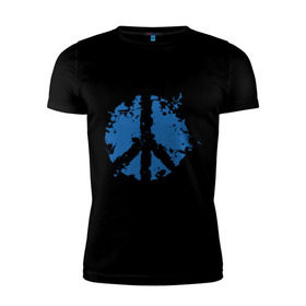 Мужская футболка премиум с принтом Peace мир в Петрозаводске, 92% хлопок, 8% лайкра | приталенный силуэт, круглый вырез ворота, длина до линии бедра, короткий рукав | хиппи