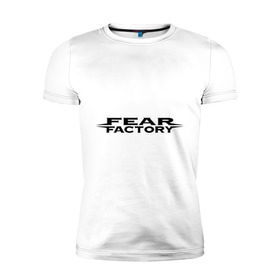 Мужская футболка премиум с принтом Fear Factory (1) в Петрозаводске, 92% хлопок, 8% лайкра | приталенный силуэт, круглый вырез ворота, длина до линии бедра, короткий рукав | американский рок | лого fear factory | логотип fear factory | рок | символика fear factory | эмблема fear factory