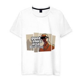 Мужская футболка хлопок с принтом Grand Theft Auto San Andreas (6) в Петрозаводске, 100% хлопок | прямой крой, круглый вырез горловины, длина до линии бедер, слегка спущенное плечо. | grand theft auto | gta | san andreas | гта | сан андрес