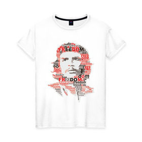 Женская футболка хлопок с принтом Che Guevara (3) в Петрозаводске, 100% хлопок | прямой крой, круглый вырез горловины, длина до линии бедер, слегка спущенное плечо | гевара | куба | революция | свобода | че
