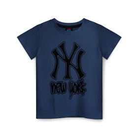 Детская футболка хлопок с принтом New York (Нью Йорк) в Петрозаводске, 100% хлопок | круглый вырез горловины, полуприлегающий силуэт, длина до линии бедер | new york | ny | nyc | город | города | нью йорк | ньюйорк