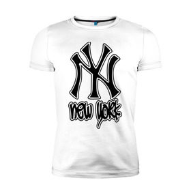 Мужская футболка премиум с принтом New York (Нью Йорк) в Петрозаводске, 92% хлопок, 8% лайкра | приталенный силуэт, круглый вырез ворота, длина до линии бедра, короткий рукав | new york | ny | nyc | город | города | нью йорк | ньюйорк