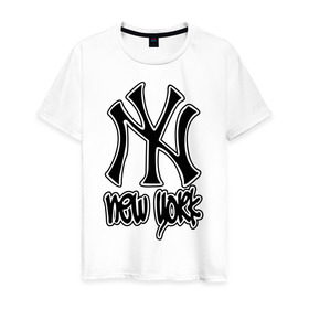 Мужская футболка хлопок с принтом New York (Нью Йорк) в Петрозаводске, 100% хлопок | прямой крой, круглый вырез горловины, длина до линии бедер, слегка спущенное плечо. | Тематика изображения на принте: new york | ny | nyc | город | города | нью йорк | ньюйорк