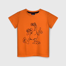 Детская футболка хлопок с принтом Инопланетянин (4) в Петрозаводске, 100% хлопок | круглый вырез горловины, полуприлегающий силуэт, длина до линии бедер | гуманоид | инопланетянин | нло | пришелец