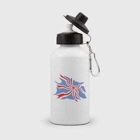 Бутылка спортивная с принтом Флаг Англии в Петрозаводске, металл | емкость — 500 мл, в комплекте две пластиковые крышки и карабин для крепления | england | gb | uk | англия | британский флаг | великобритания | соединенное королевство | флаг