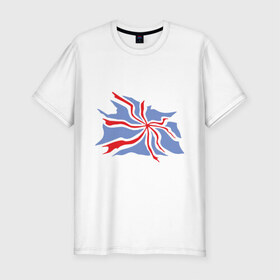 Мужская футболка премиум с принтом Флаг Англии в Петрозаводске, 92% хлопок, 8% лайкра | приталенный силуэт, круглый вырез ворота, длина до линии бедра, короткий рукав | england | gb | uk | англия | британский флаг | великобритания | соединенное королевство | флаг