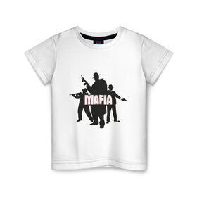 Детская футболка хлопок с принтом Mafia в Петрозаводске, 100% хлопок | круглый вырез горловины, полуприлегающий силуэт, длина до линии бедер | Тематика изображения на принте: 