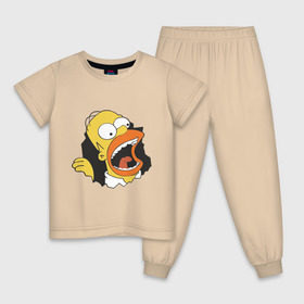 Детская пижама хлопок с принтом Гомер Симпсон вылезает в Петрозаводске, 100% хлопок |  брюки и футболка прямого кроя, без карманов, на брюках мягкая резинка на поясе и по низу штанин
 | гомер