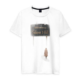 Мужская футболка хлопок с принтом Сайлент Хилл в Петрозаводске, 100% хлопок | прямой крой, круглый вырез горловины, длина до линии бедер, слегка спущенное плечо. | hill | silent | сайлент | ужастик | ужастики | ужасы | хилл