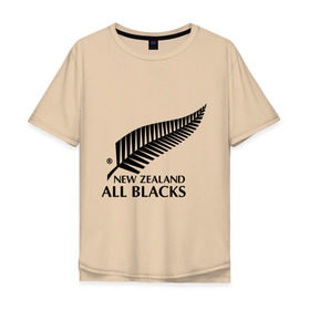 Мужская футболка хлопок Oversize с принтом All blacks в Петрозаводске, 100% хлопок | свободный крой, круглый ворот, “спинка” длиннее передней части | американский футбол | регби