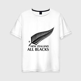 Женская футболка хлопок Oversize с принтом All blacks в Петрозаводске, 100% хлопок | свободный крой, круглый ворот, спущенный рукав, длина до линии бедер
 | американский футбол | регби