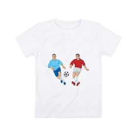 Детская футболка хлопок с принтом Футбол в Петрозаводске, 100% хлопок | круглый вырез горловины, полуприлегающий силуэт, длина до линии бедер | football | футбол | футболист | футбольный мяч
