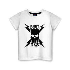 Детская футболка хлопок с принтом Bart SK8 (Барт Симпсон) в Петрозаводске, 100% хлопок | круглый вырез горловины, полуприлегающий силуэт, длина до линии бедер | Тематика изображения на принте: simpsons | барт | симпсон | симпсоны | симсоны