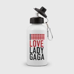 Бутылка спортивная с принтом I love Lady Gaga в Петрозаводске, металл | емкость — 500 мл, в комплекте две пластиковые крышки и карабин для крепления | i love | lady gaga | pop | леди гага | поп | я люблю