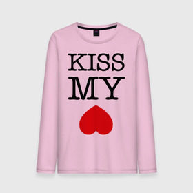 Мужской лонгслив хлопок с принтом Kiss my ace в Петрозаводске, 100% хлопок |  | поцелуй | сердце | целовать