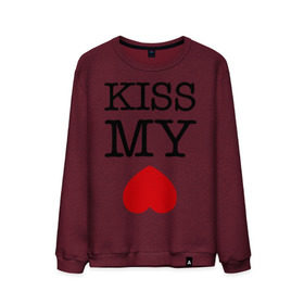 Мужской свитшот хлопок с принтом Kiss my ace в Петрозаводске, 100% хлопок |  | Тематика изображения на принте: поцелуй | сердце | целовать