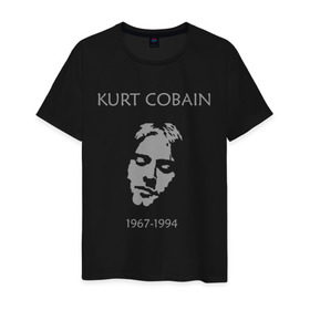 Мужская футболка хлопок с принтом Kurt Cobain в Петрозаводске, 100% хлопок | прямой крой, круглый вырез горловины, длина до линии бедер, слегка спущенное плечо. | kurt cobain | nirvana | кумиры | курт кобейн | легенды | нирвана | певцы | портреты