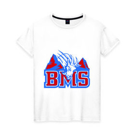 Женская футболка хлопок с принтом Blue Mountain State в Петрозаводске, 100% хлопок | прямой крой, круглый вырез горловины, длина до линии бедер, слегка спущенное плечо | blue mountain state | bms