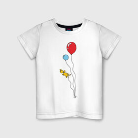Детская футболка хлопок с принтом Воздушные шарики в Петрозаводске, 100% хлопок | круглый вырез горловины, полуприлегающий силуэт, длина до линии бедер | воздушное настроениевоздушные шарики | праздник