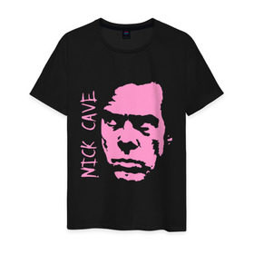 Мужская футболка хлопок с принтом Nick Cave в Петрозаводске, 100% хлопок | прямой крой, круглый вырез горловины, длина до линии бедер, слегка спущенное плечо. | 