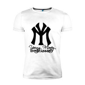 Мужская футболка премиум с принтом Young Money в Петрозаводске, 92% хлопок, 8% лайкра | приталенный силуэт, круглый вырез ворота, длина до линии бедра, короткий рукав | entertainment | gangsta | gansta | hip | hip hop | hop | rap | реп | рэп | рэпчина | хип | хип хоп | хоп