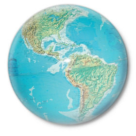 Значок с принтом Глобус в Петрозаводске,  металл | круглая форма, металлическая застежка в виде булавки | Тематика изображения на принте: глобус | земной шар | карта | материки | планета
