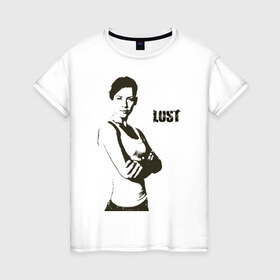 Женская футболка хлопок с принтом LOST - Кейт в Петрозаводске, 100% хлопок | прямой крой, круглый вырез горловины, длина до линии бедер, слегка спущенное плечо | 