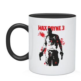 Кружка двухцветная с принтом Max Payne (3) в Петрозаводске, керамика | объем — 330 мл, диаметр — 80 мм. Цветная ручка и кайма сверху, в некоторых цветах — вся внутренняя часть | max | max payne | payne | макс | макс пейн | пейн