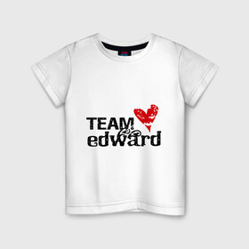 Детская футболка хлопок с принтом Team edward в Петрозаводске, 100% хлопок | круглый вырез горловины, полуприлегающий силуэт, длина до линии бедер | Тематика изображения на принте: new moon | twilight | затмение | новолуние | сага | сумерки | эдвард