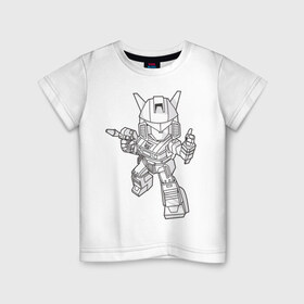 Детская футболка хлопок с принтом Робот (3) в Петрозаводске, 100% хлопок | круглый вырез горловины, полуприлегающий силуэт, длина до линии бедер | robot | робот | трансформеры
