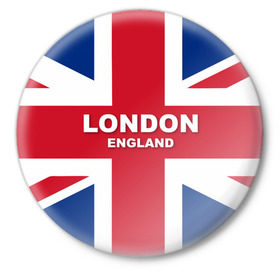 Значок с принтом London (England) в Петрозаводске,  металл | круглая форма, металлическая застежка в виде булавки | лондон
