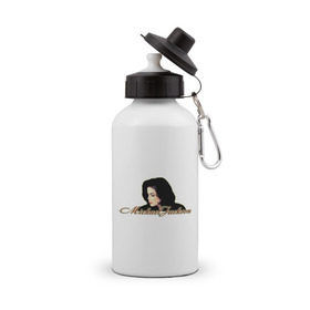 Бутылка спортивная с принтом Майкл Джексон в Петрозаводске, металл | емкость — 500 мл, в комплекте две пластиковые крышки и карабин для крепления | майкл джексон