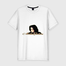 Мужская футболка премиум с принтом Майкл Джексон в Петрозаводске, 92% хлопок, 8% лайкра | приталенный силуэт, круглый вырез ворота, длина до линии бедра, короткий рукав | Тематика изображения на принте: майкл джексон