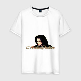 Мужская футболка хлопок с принтом Майкл Джексон в Петрозаводске, 100% хлопок | прямой крой, круглый вырез горловины, длина до линии бедер, слегка спущенное плечо. | Тематика изображения на принте: майкл джексон