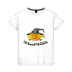 Женская футболка хлопок с принтом Halloween (2) в Петрозаводске, 100% хлопок | прямой крой, круглый вырез горловины, длина до линии бедер, слегка спущенное плечо | 