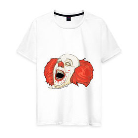 Мужская футболка хлопок с принтом Evil Clown в Петрозаводске, 100% хлопок | прямой крой, круглый вырез горловины, длина до линии бедер, слегка спущенное плечо. | evil clown | злой клоун | клоун