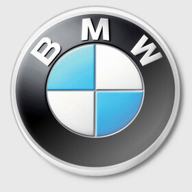 Значок с принтом BMW - эмблема в Петрозаводске,  металл | круглая форма, металлическая застежка в виде булавки | bmv | bmw | x5 | бмв | логотип