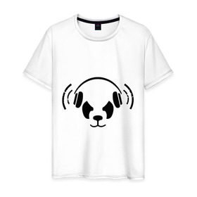 Мужская футболка хлопок с принтом Диско-панда в Петрозаводске, 100% хлопок | прямой крой, круглый вырез горловины, длина до линии бедер, слегка спущенное плечо. | 