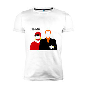 Мужская футболка премиум с принтом Pet Shop Boys (1) в Петрозаводске, 92% хлопок, 8% лайкра | приталенный силуэт, круглый вырез ворота, длина до линии бедра, короткий рукав | Тематика изображения на принте: pet shop boys | pet shop boys   back to mineboys | shop boys | музыка | пет шоп бойс