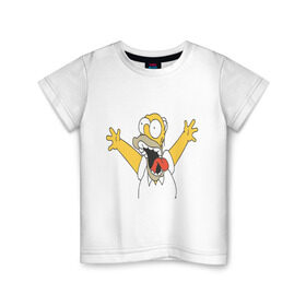 Детская футболка хлопок с принтом Crazy comer simpson в Петрозаводске, 100% хлопок | круглый вырез горловины, полуприлегающий силуэт, длина до линии бедер | гомер