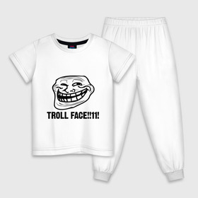 Детская пижама хлопок с принтом Troll face в Петрозаводске, 100% хлопок |  брюки и футболка прямого кроя, без карманов, на брюках мягкая резинка на поясе и по низу штанин
 | troll | trollface | лицо | тролль | троль