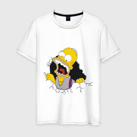 Мужская футболка хлопок с принтом Simpsons (12) в Петрозаводске, 100% хлопок | прямой крой, круглый вырез горловины, длина до линии бедер, слегка спущенное плечо. | 