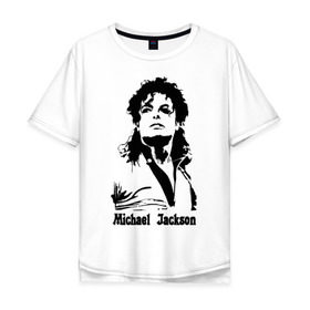 Мужская футболка хлопок Oversize с принтом Michael Jackson в Петрозаводске, 100% хлопок | свободный крой, круглый ворот, “спинка” длиннее передней части | Тематика изображения на принте: jackson | michael | pop | джексон | майкл | майкл джексон | поп