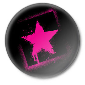 Значок с принтом Эмо звездочка в Петрозаводске,  металл | круглая форма, металлическая застежка в виде булавки | звездочка | субкультуры | эмо