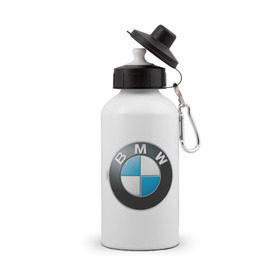 Бутылка спортивная с принтом BMW в Петрозаводске, металл | емкость — 500 мл, в комплекте две пластиковые крышки и карабин для крепления | Тематика изображения на принте: bmw | авто | авто2012 | автомобиль | бмв | бренд | логотип | машина