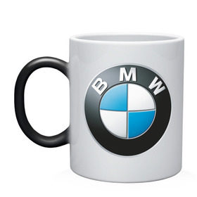 Кружка хамелеон с принтом BMW в Петрозаводске, керамика | меняет цвет при нагревании, емкость 330 мл | Тематика изображения на принте: bmw | авто | авто2012 | автомобиль | бмв | бренд | логотип | машина